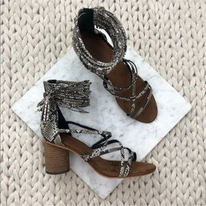 Jeffrey Campbell Despina Snakeskin Heeled Sandals
